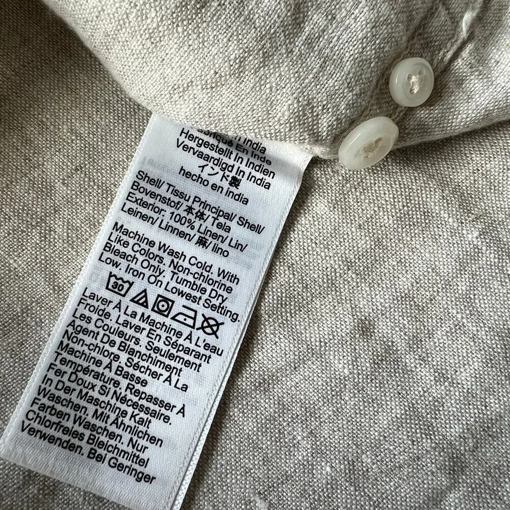 J Crew Garçon Classic Shirt In Baird McNutt Irish Linen Classic Fit Mens XL FLY